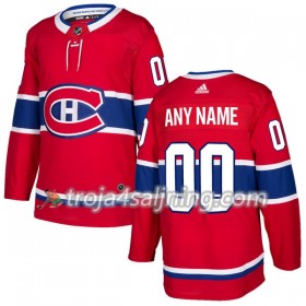 Montreal Canadiens tröja Customized Röd 2017-2018 Adidas Authentic - NHL Tröjor Herr